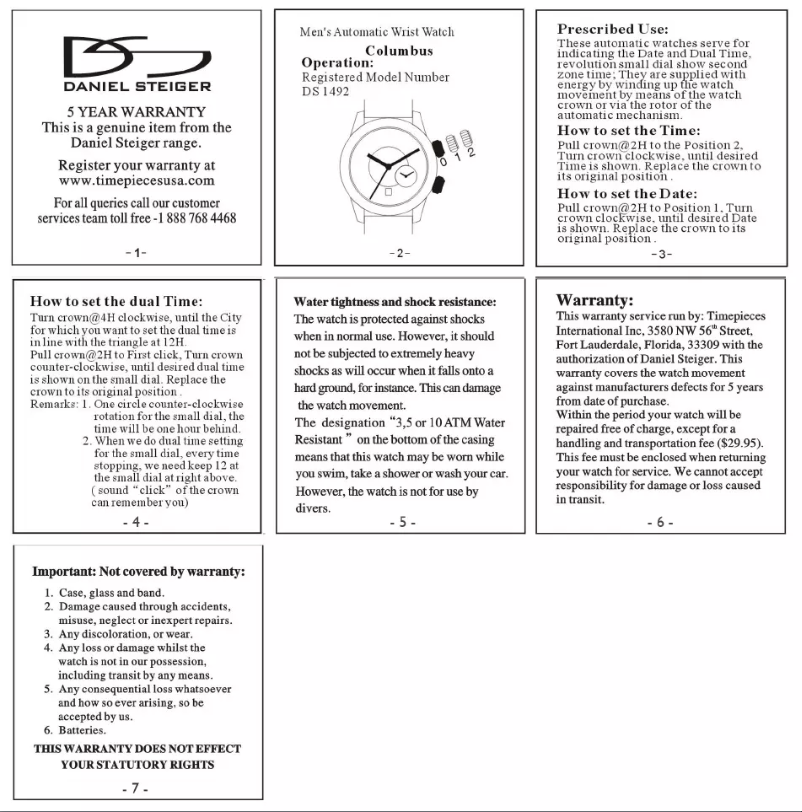 Image de la première page du manuel de l'appareil Columbus