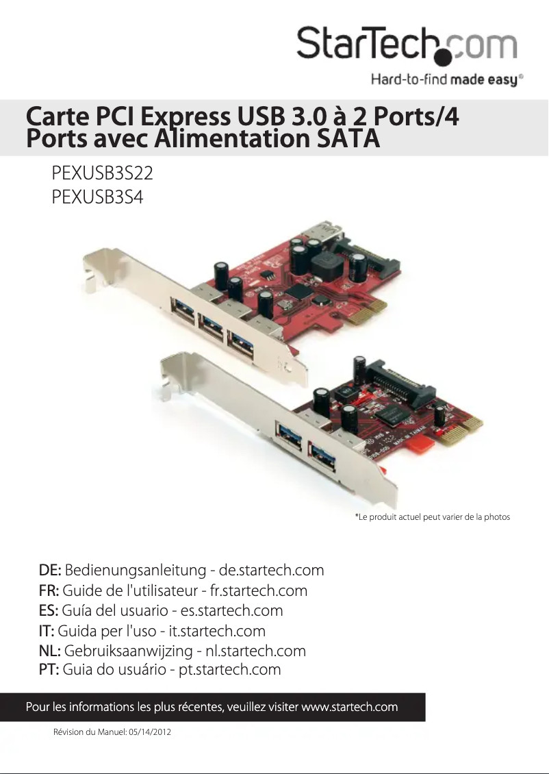 Page 1 de la notice Manuel utilisateur StarTech.com PEXUSB3S4