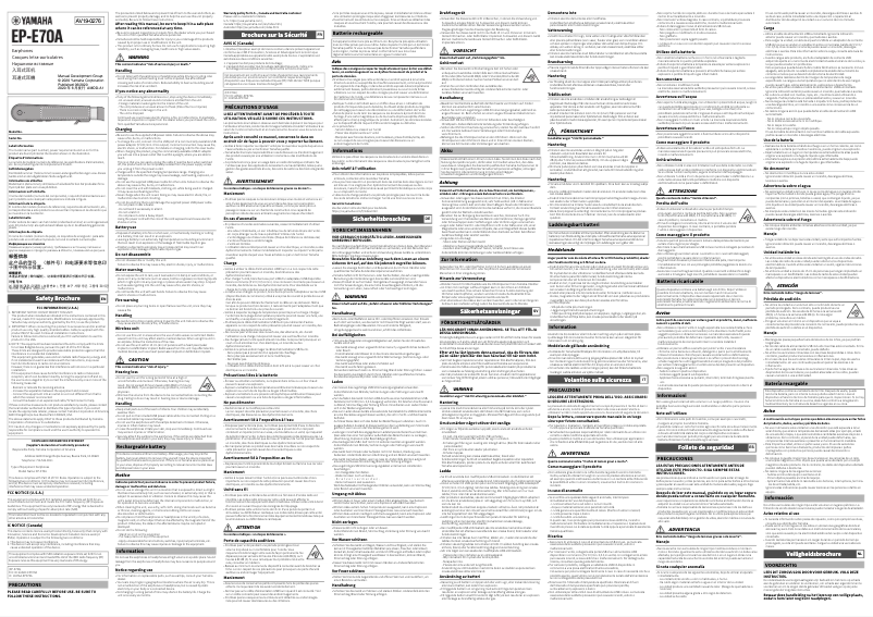 Page n°1 - Instructions de sécurité Yamaha EP-E70A