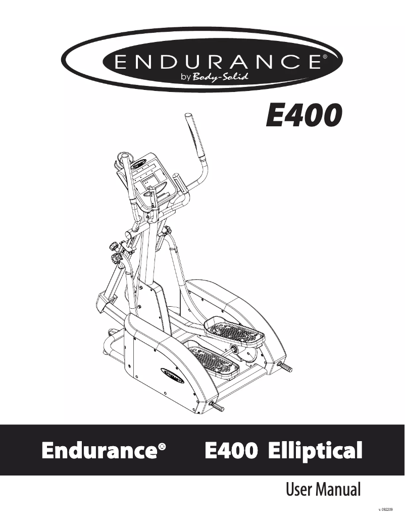 Page 1 de la notice Manuel utilisateur Body-Solid Endurance E400