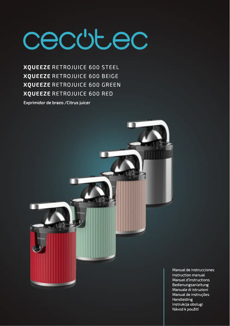 Page 1 de la notice Manuel utilisateur Cecotec Xqueeze RetroJuice 600