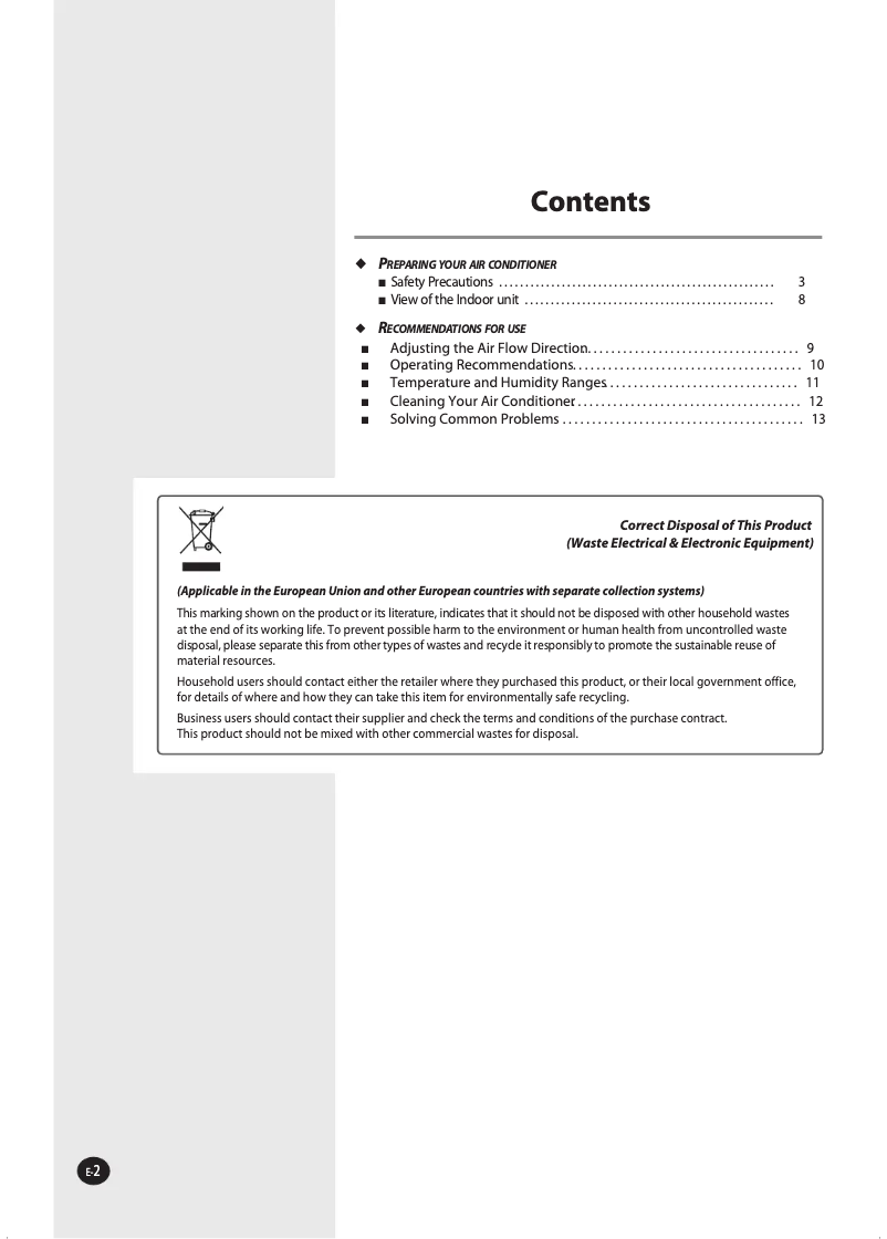 Page 1 de la notice Manuel utilisateur Samsung AVXTFH071EB