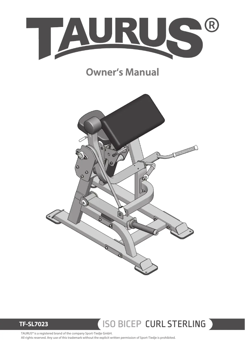 Page n°1 - Manuel utilisateur Taurus Iso Bicep Curl Sterling