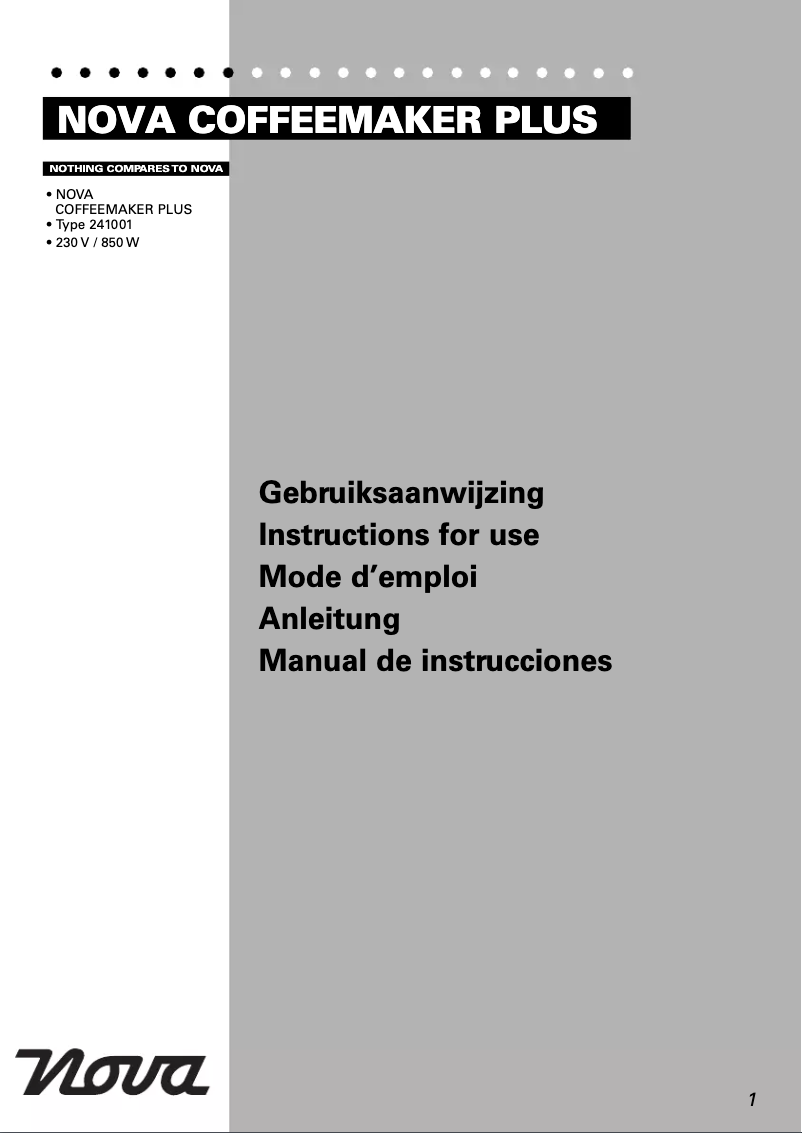 Página 1 del manual Manual de usuario Nova 241001