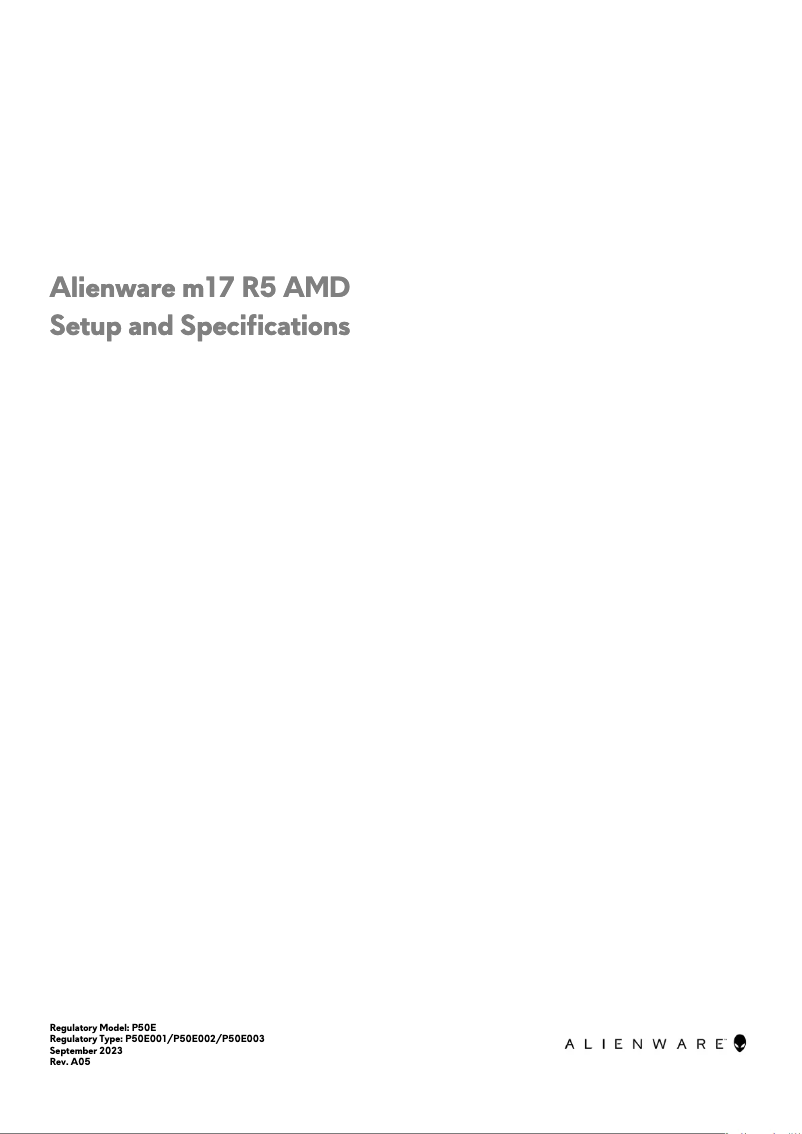 Página 1 del manual Guía de instalación Alienware m17 R5 AMD