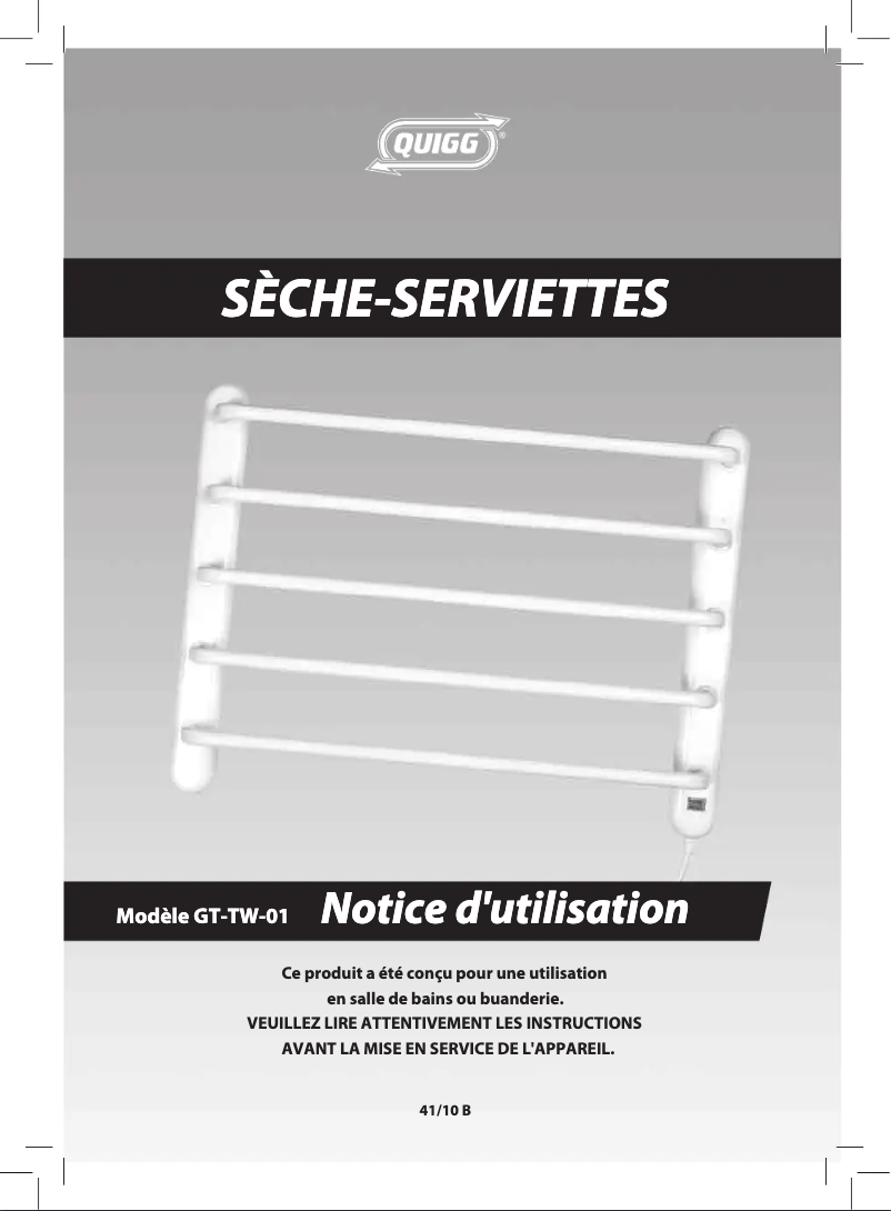 Page 1 de la notice Manuel utilisateur Quigg GT-TW-01