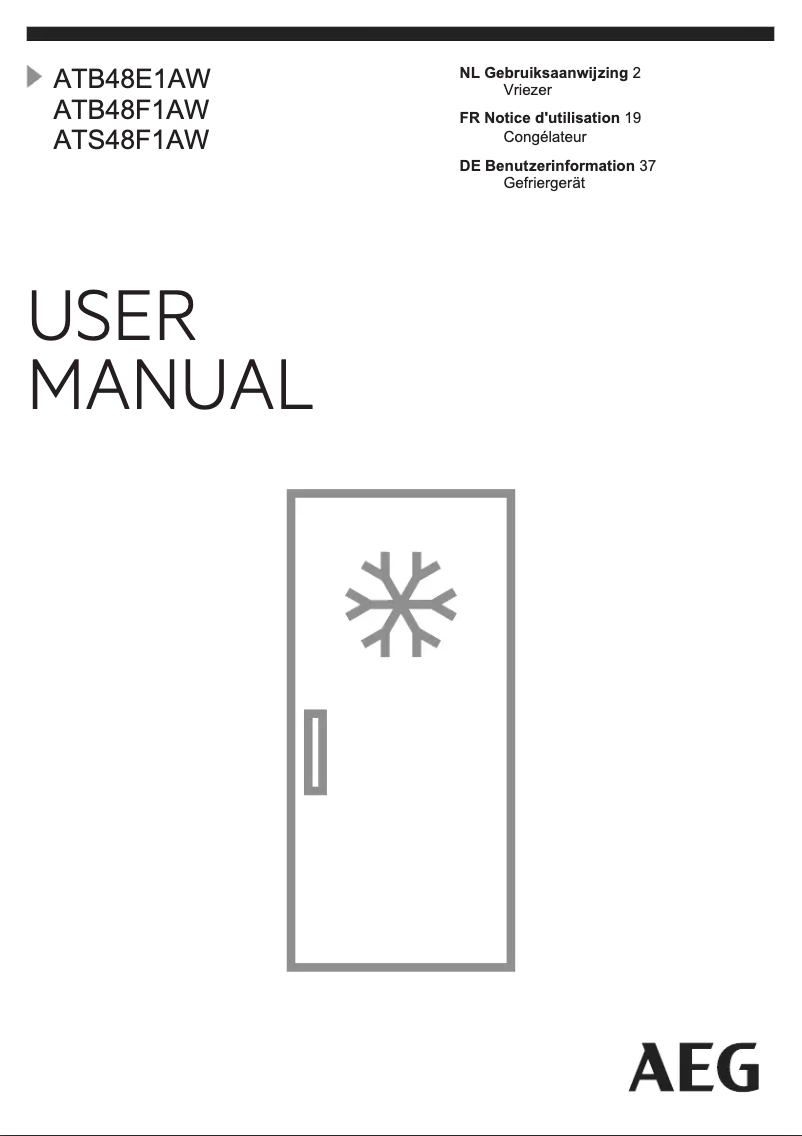 Page 1 de la notice Manuel utilisateur AEG ATB48F1AW