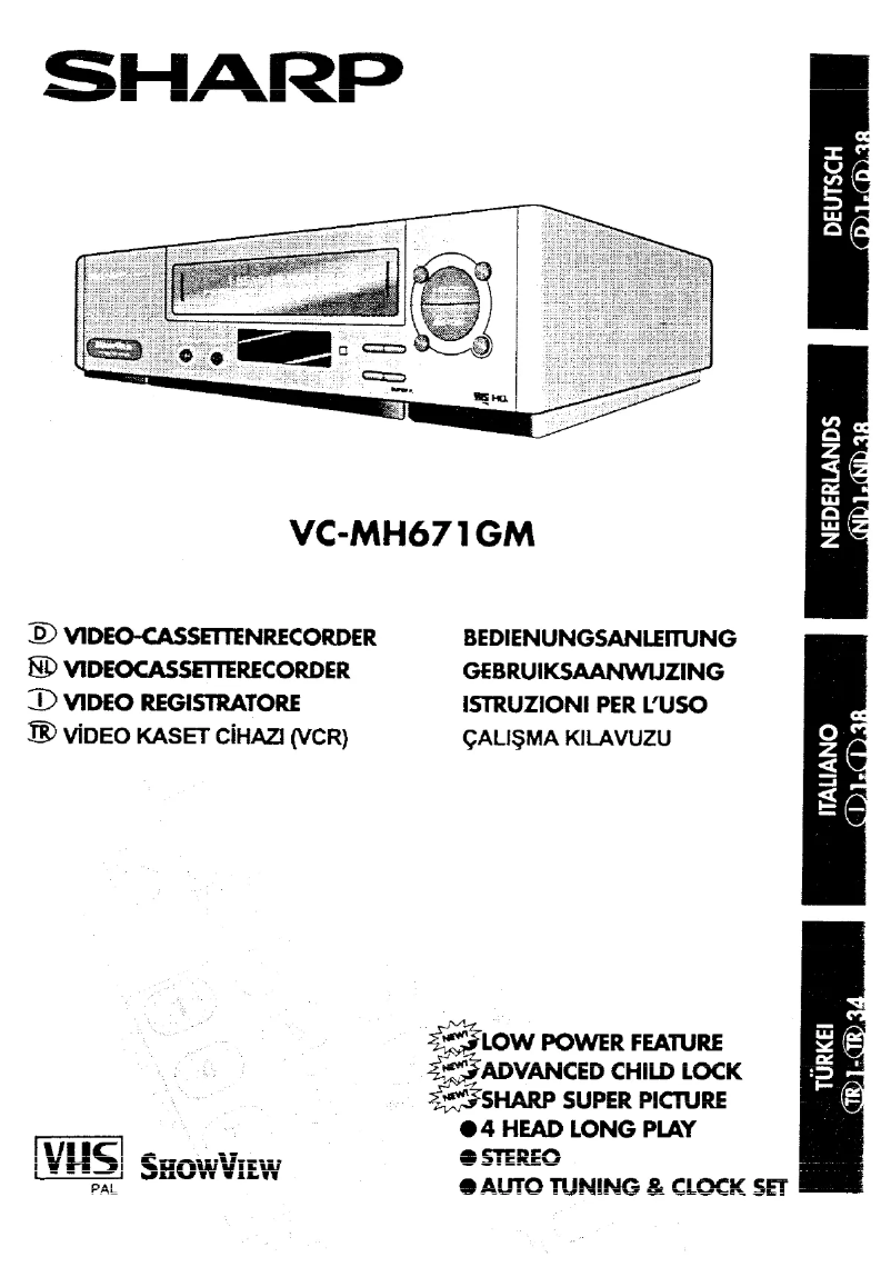 Page n°1 - Manuel utilisateur Sharp VC-MH671