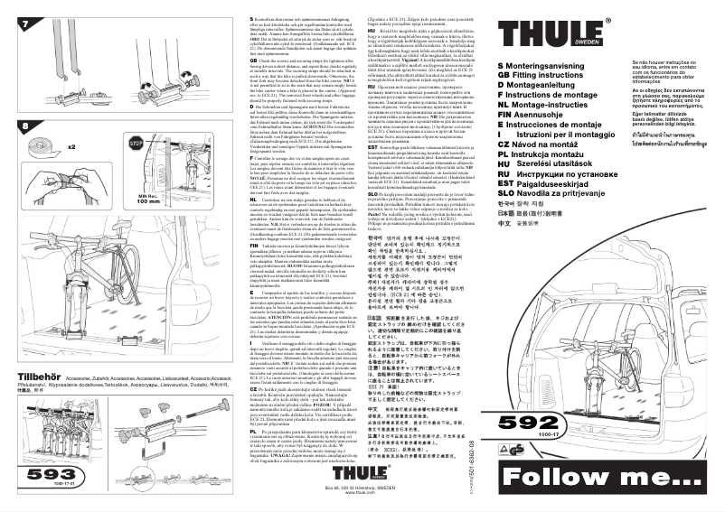 Page 1 de la notice Manuel utilisateur Thule Indoor 592