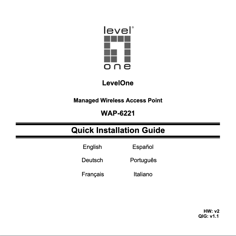 First page image of the manual for WAP-6221