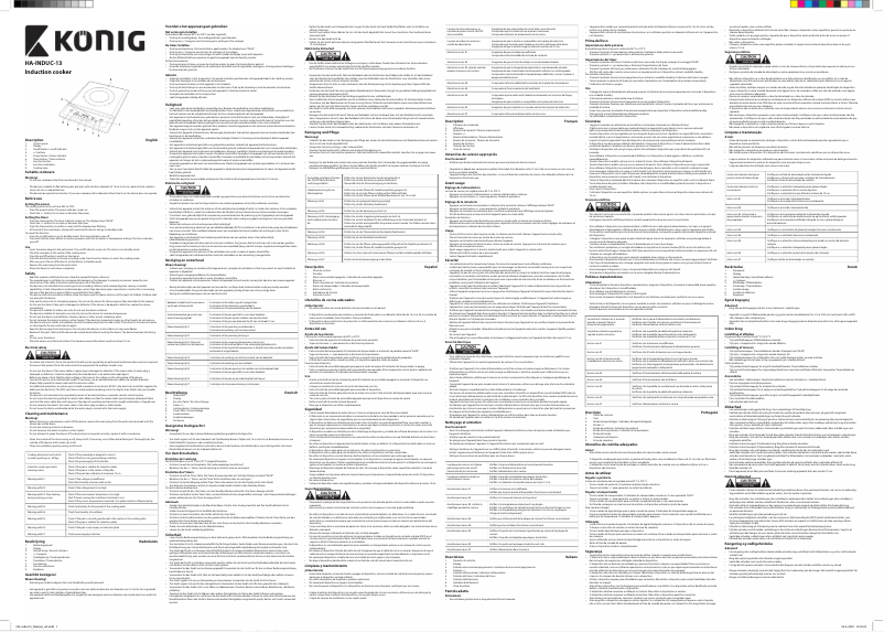 Page 1 de la notice Manuel utilisateur Konig HA-INDUC-13