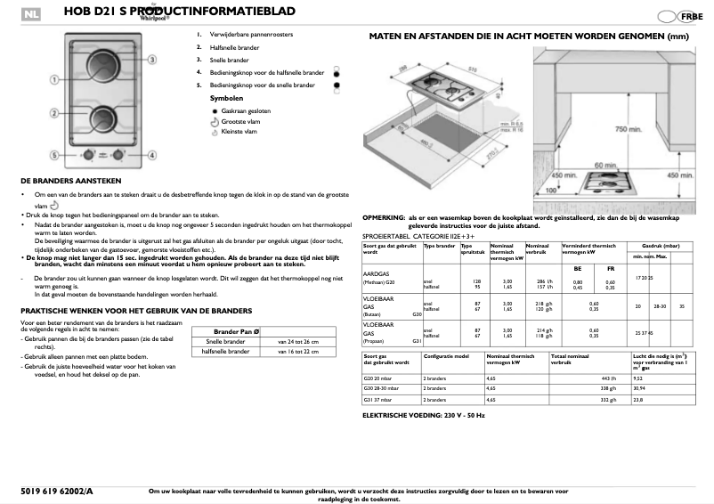 Image de la première page du manuel de l'appareil ELDIG HOB D21 S