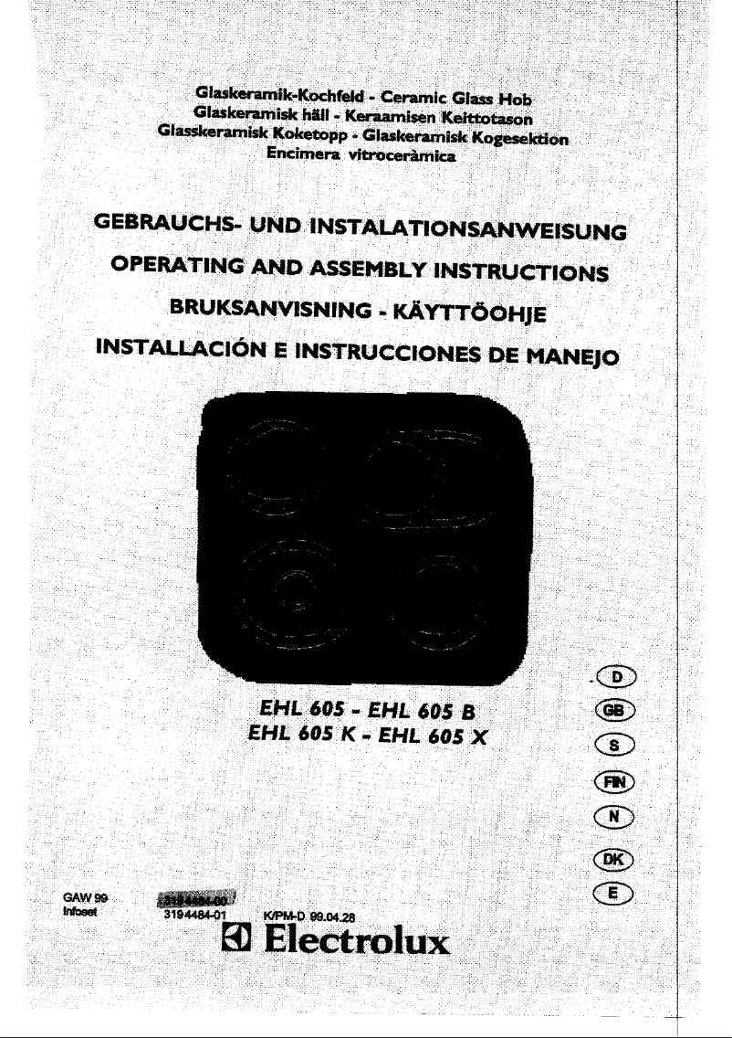 Image de la première page du manuel de l'appareil EHL605