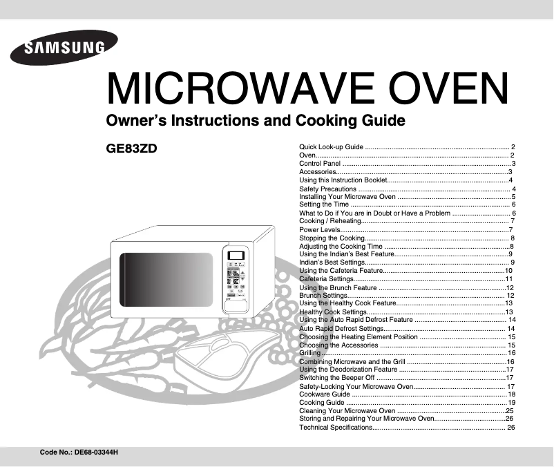 Página 1 del manual Manual de usuario Samsung GE83ZD