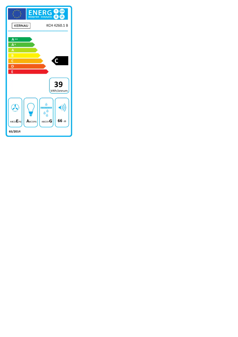 Página 1 del manual Etiqueta energética Kernau KCH 4260. 1B