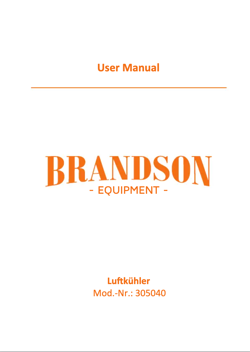 Page 1 de la notice Manuel utilisateur Brandson 305040