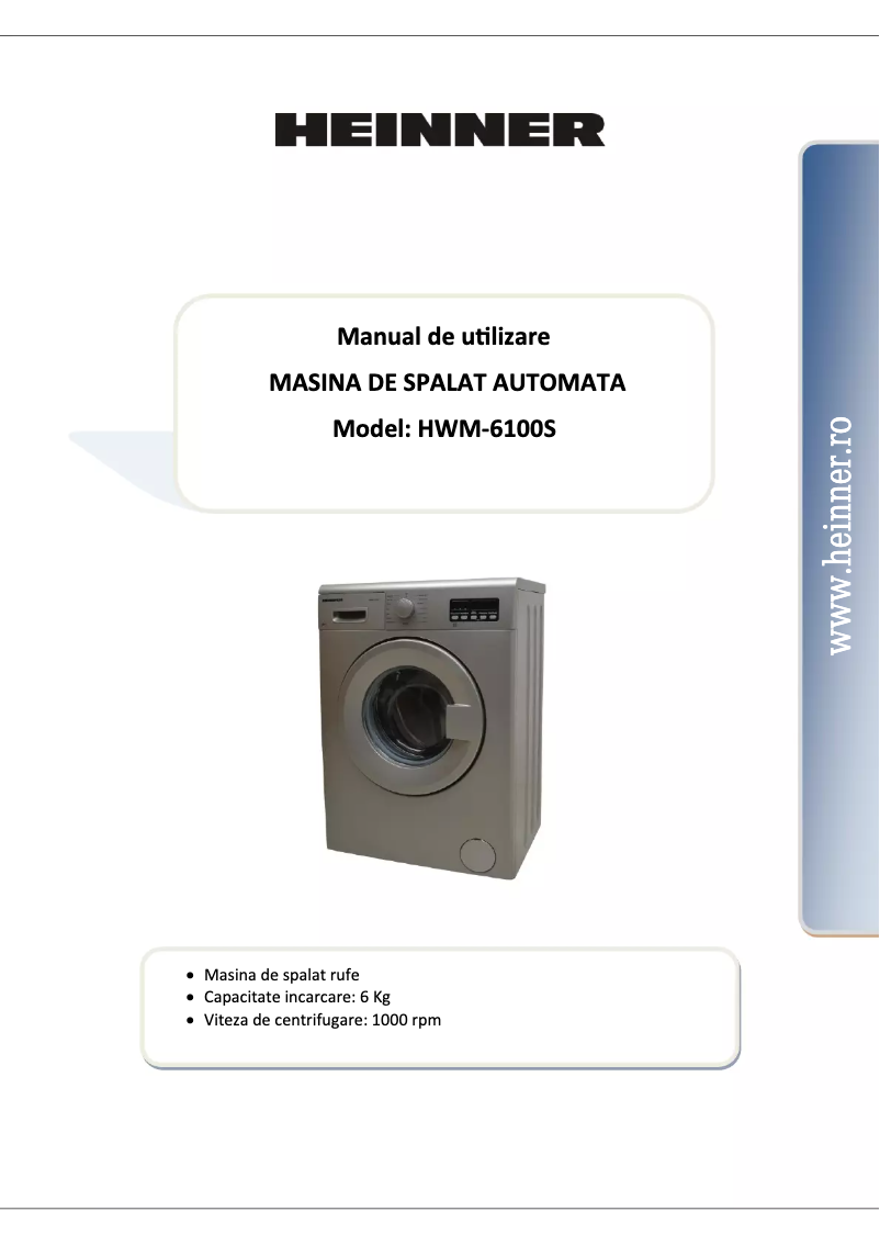 Imagen de la primera página del manual del dispositivo HWM-6100S