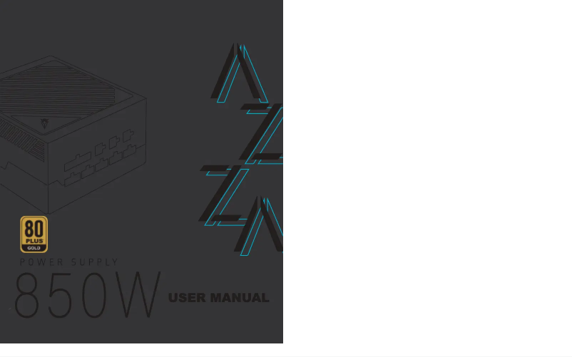 Page 1 de la notice Manuel utilisateur Azza 850W Gold PSU