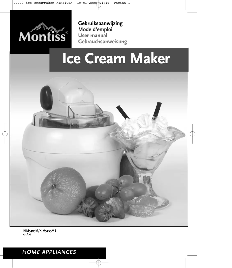 Page 1 de la notice Manuel utilisateur Montiss KIM405 M