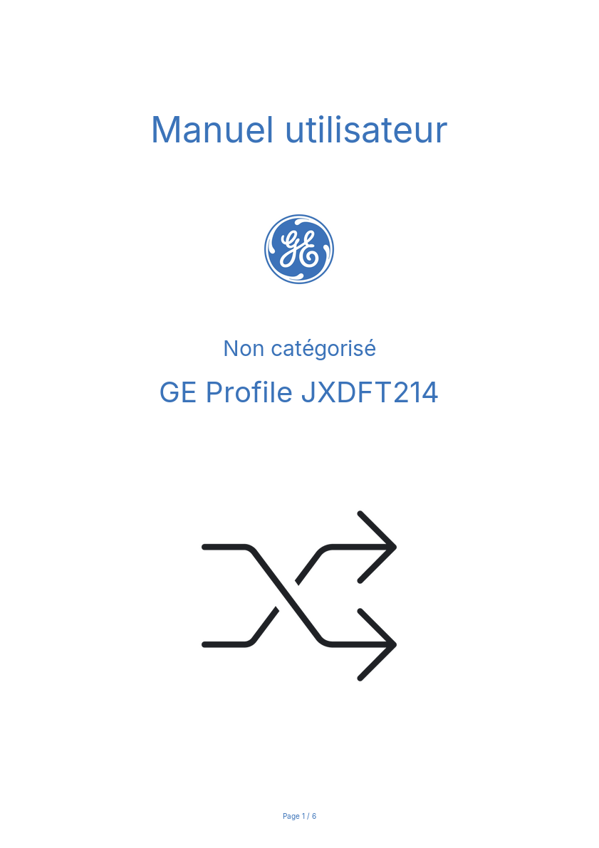 Image de la première page du manuel de l'appareil Profile JXDFT214