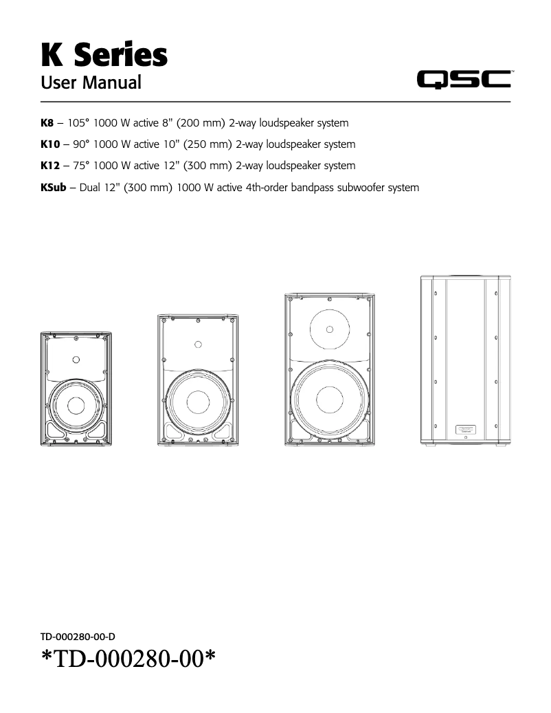 Page 1 de la notice Manuel utilisateur QSC KSUB