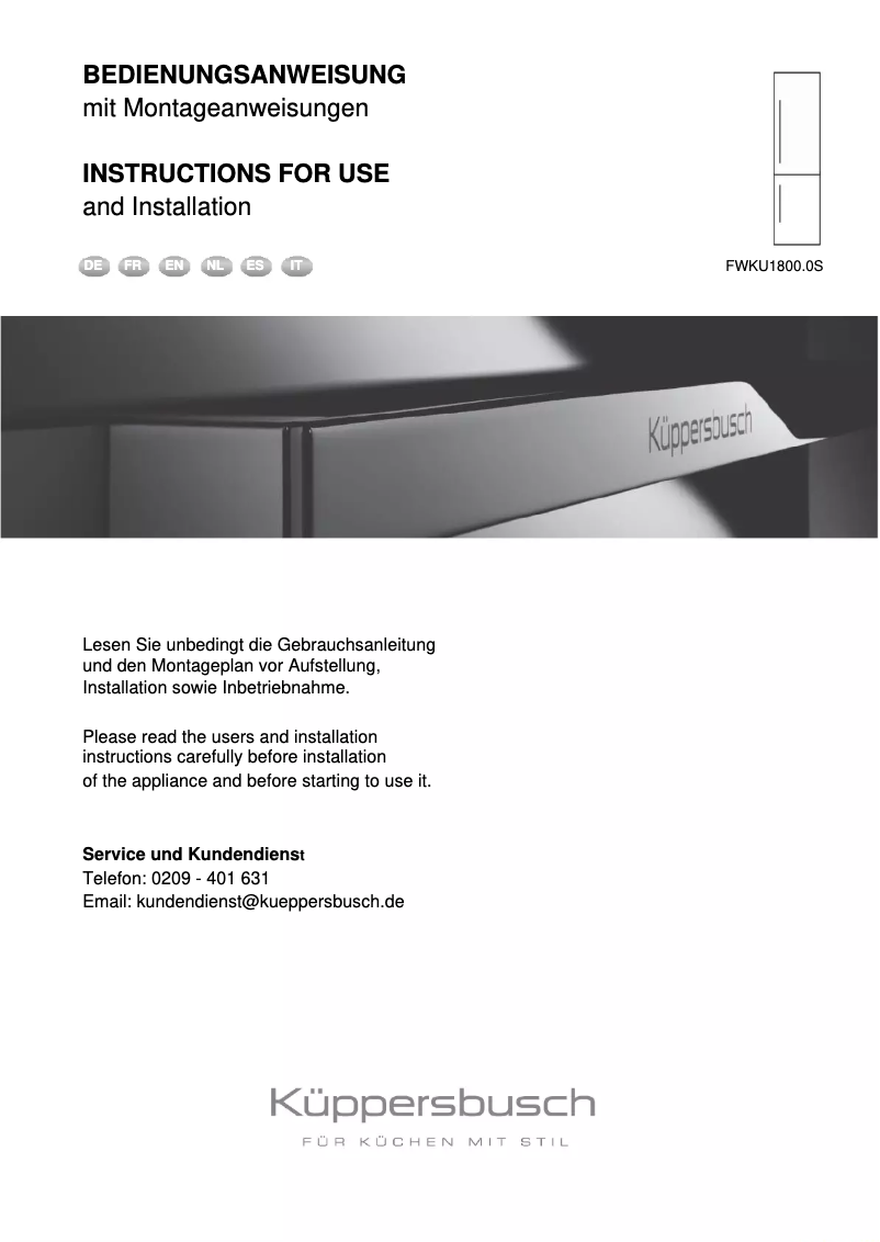 Página 1 del manual Manual de usuario Küppersbusch FWKU1800.0S