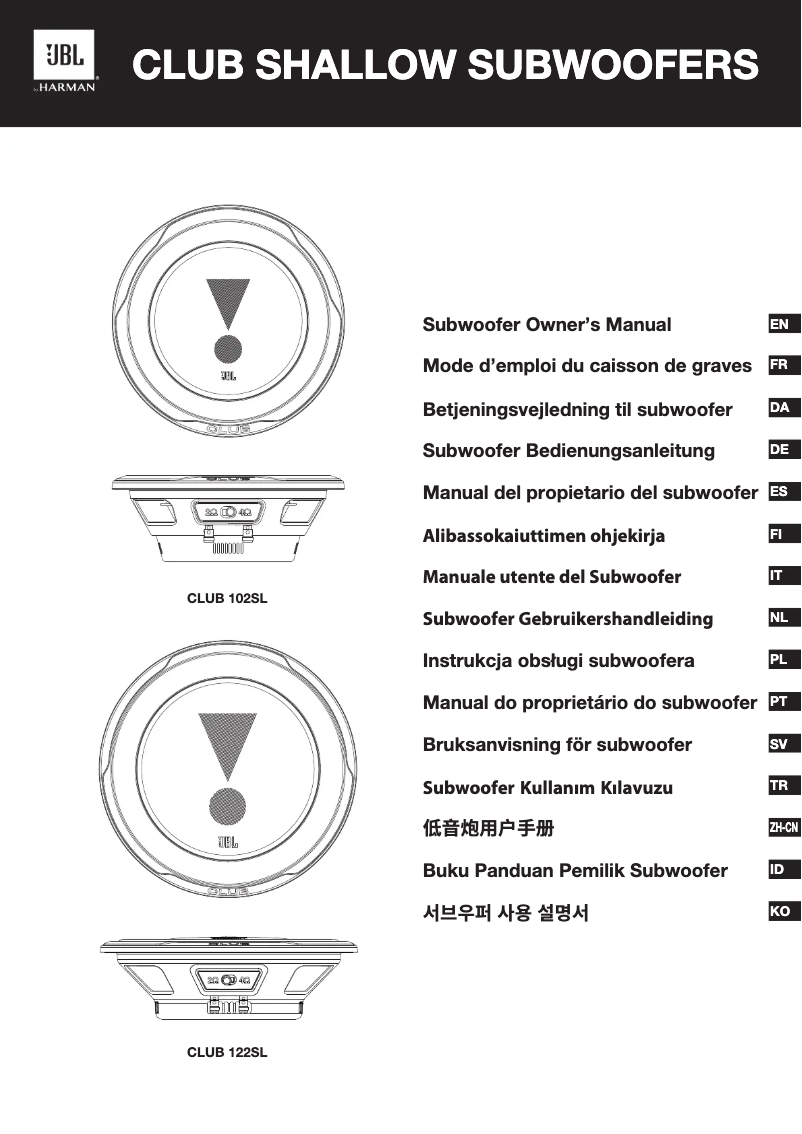 Image de la première page du manuel de l'appareil Club 122SL