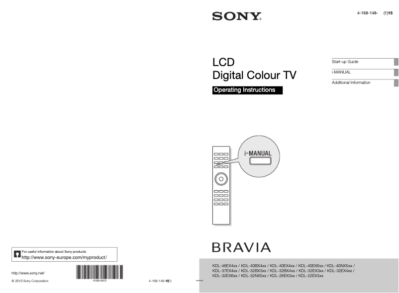 Página 1 del manual Manual de usuario Sony Bravia KDL-40EX402