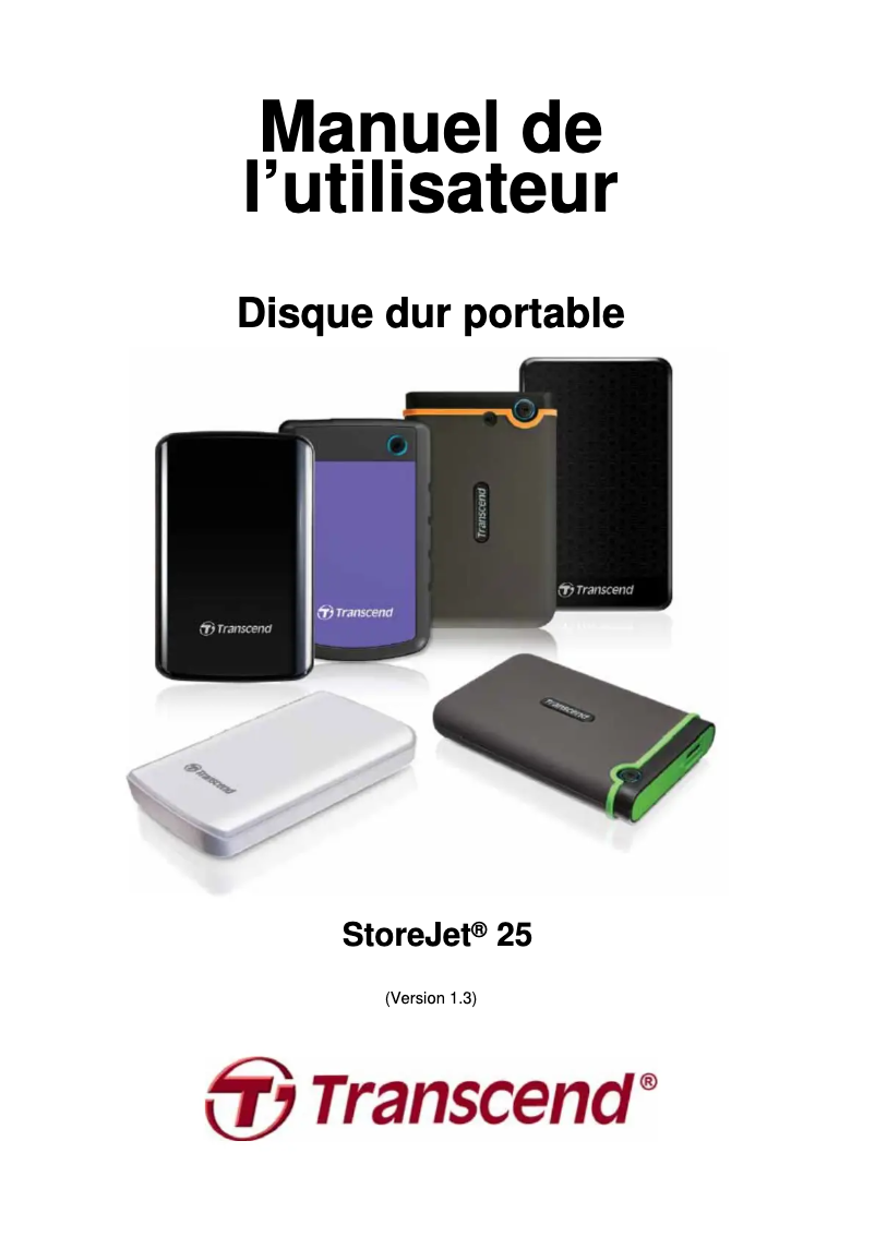 Page n°1 - Manuel utilisateur Transcend StoreJet 25H3