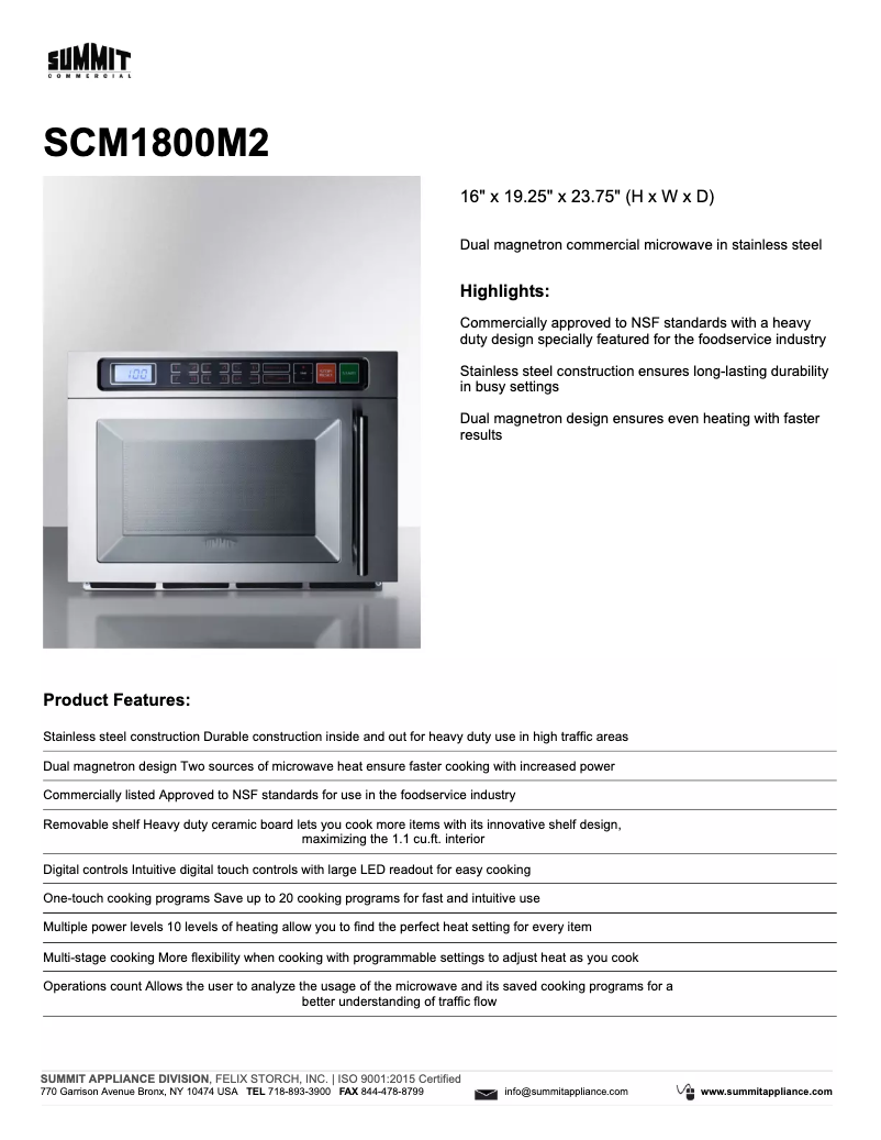 Image de la première page du manuel de l'appareil SCM1800M2