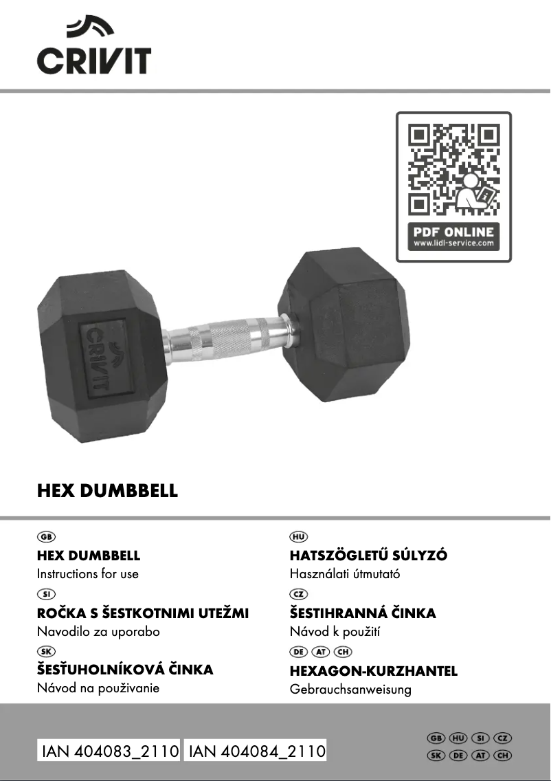 Page n°1 - Manuel utilisateur Crivit IAN 404083