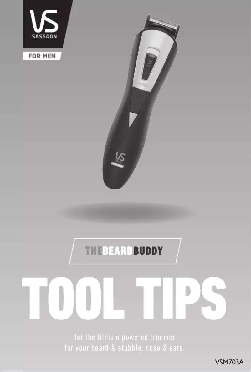 Page 1 de la notice Manuel utilisateur VS Sassoon The Beard Buddy VSM703A