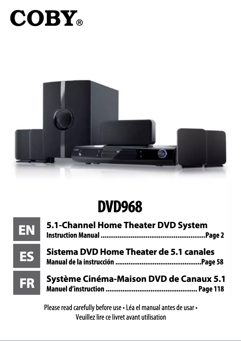 Imagen de la primera página del manual del dispositivo DVD968