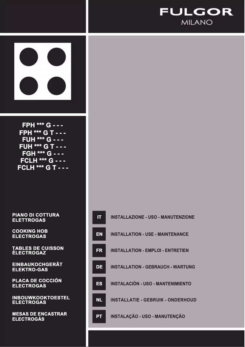 Page n°1 - Manuel utilisateur Fulgor Milano FUH 604 G DWK MBK