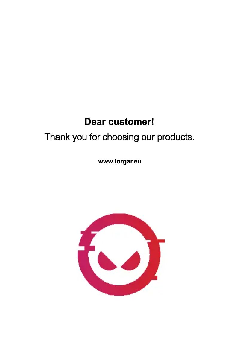 Page n°1 - Manuel utilisateur Lorgar LRG-CMT313