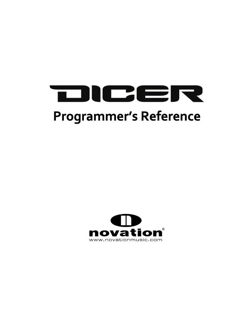 Page n°1 - Manuel utilisateur Novation Dicer