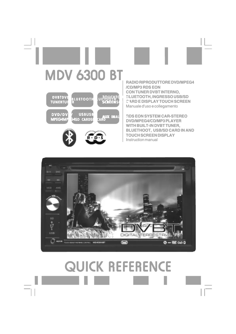 Page 1 de la notice Manuel utilisateur Trevi MDV 6300 BT