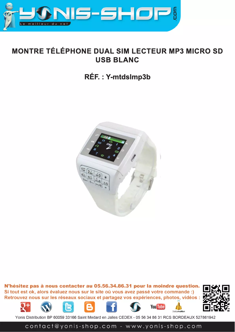 Image de la première page du manuel de l'appareil Y-MTDSLMP3B