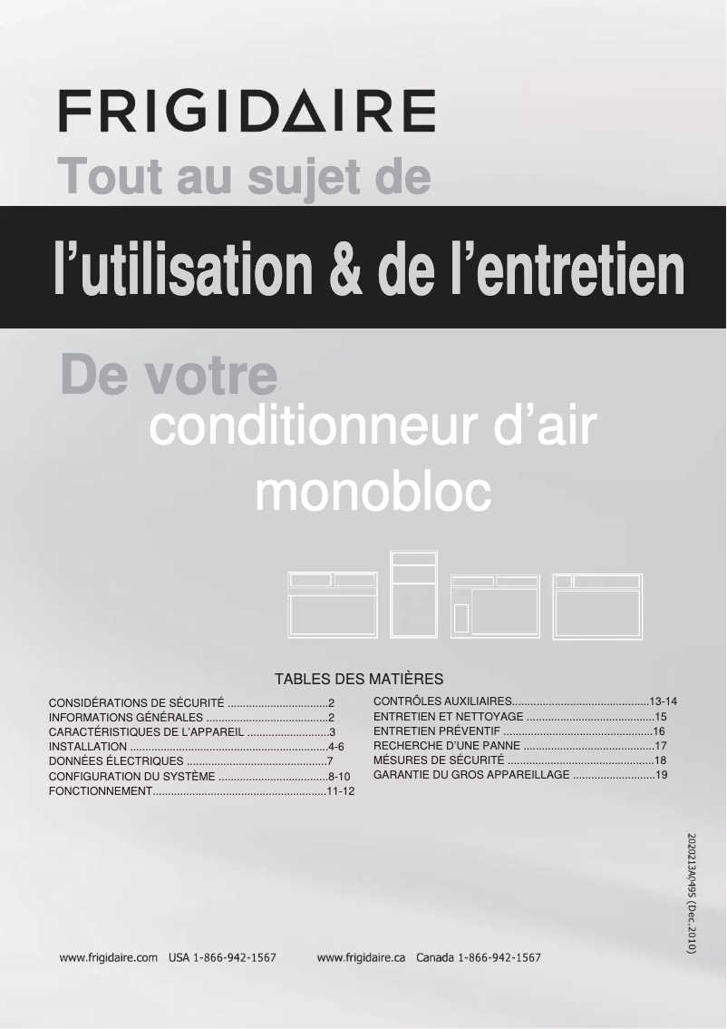 Page n°1 - Manuel utilisateur Frigidaire FFRP152LT6