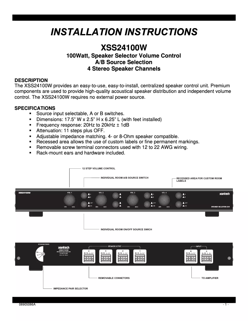 Image de la première page du manuel de l'appareil XSS24100W