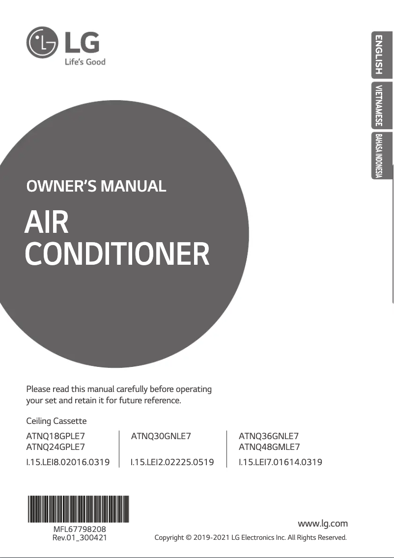 Página 1 del manual Manual de usuario LG ATNQ24GPLE7