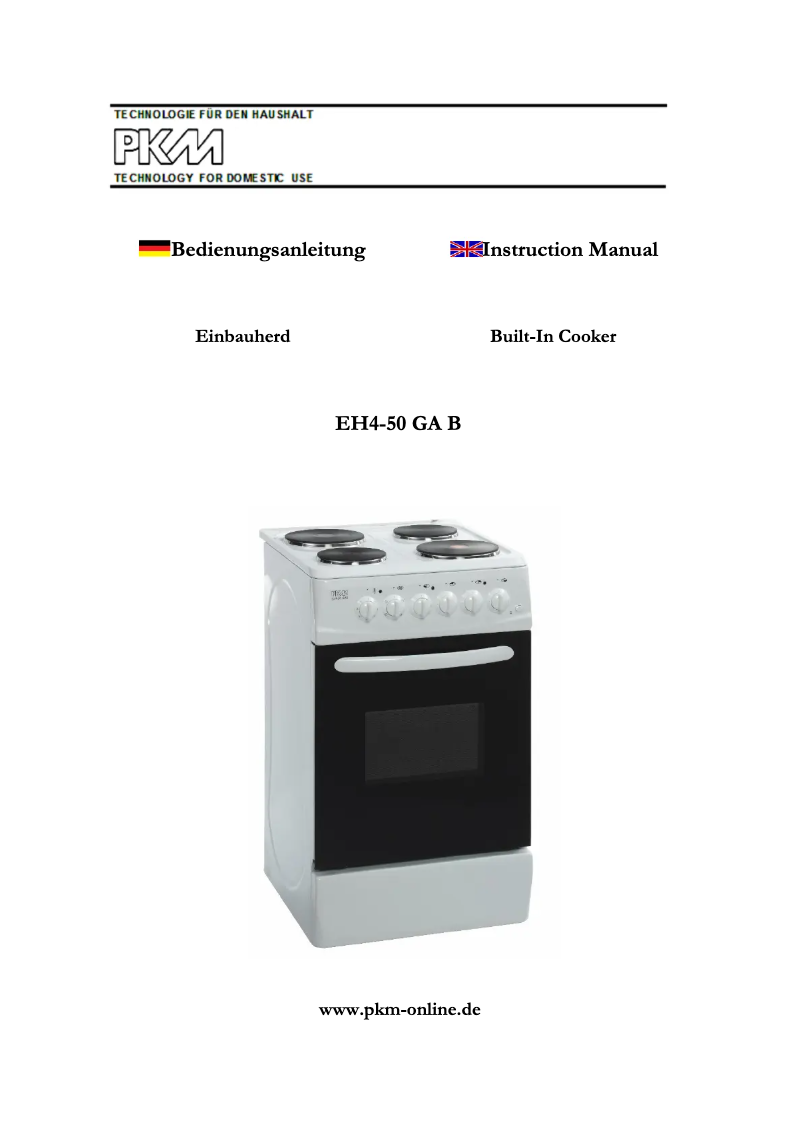 Image de la première page du manuel de l'appareil EH4-50 GA