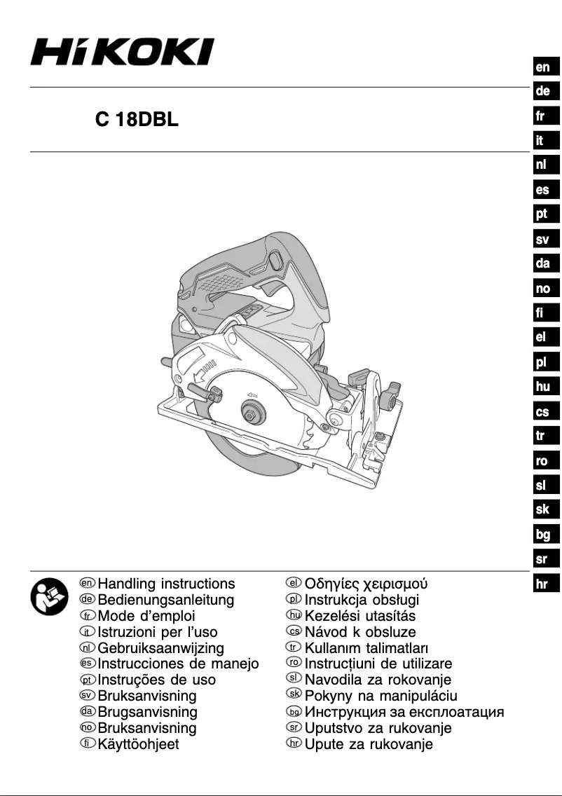 Page 1 de la notice Manuel utilisateur HiKOKI C18DBL