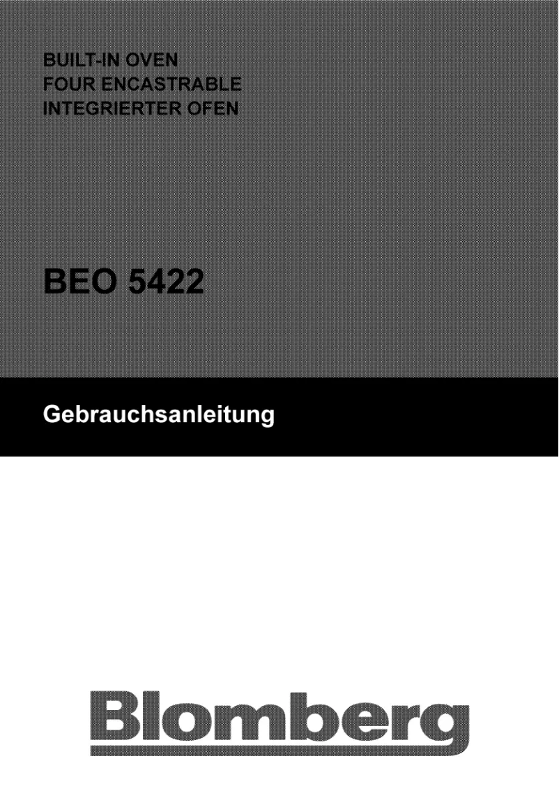 Page n°1 - Manuel utilisateur Blomberg BEO 5422 X