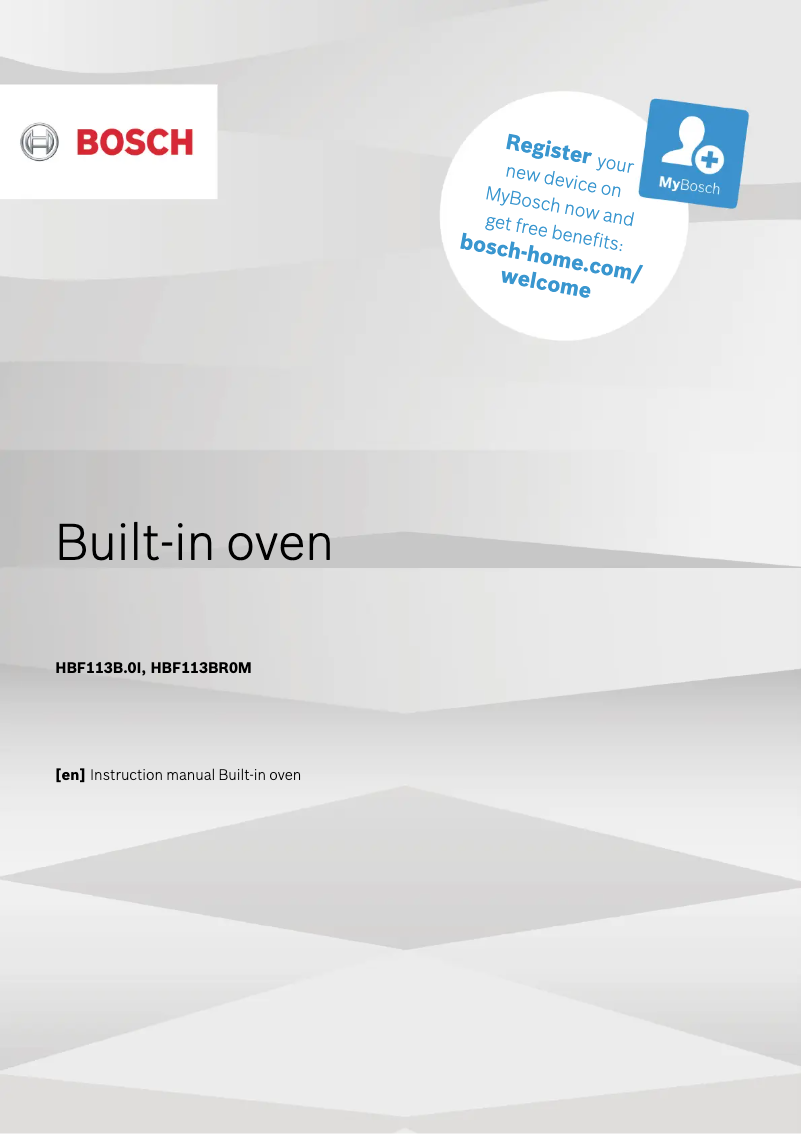 Page 1 de la notice Manuel utilisateur Bosch HBF113BR0M