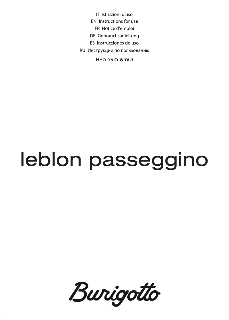 Page 1 de la notice Manuel utilisateur Burigotto LEBLON