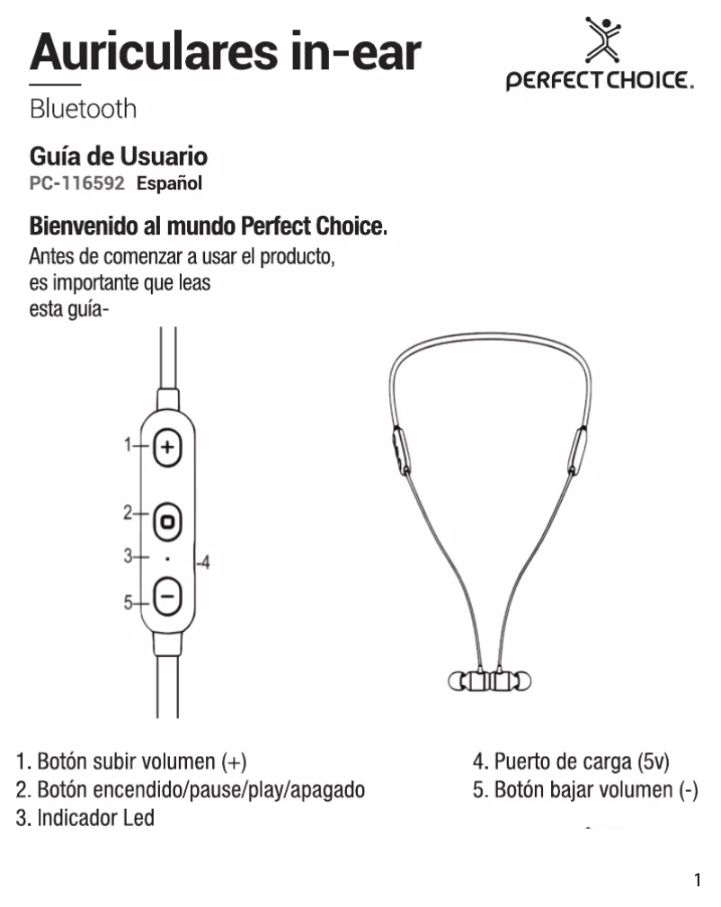 Page n°1 - Manuel utilisateur Perfect Choice PC-116592