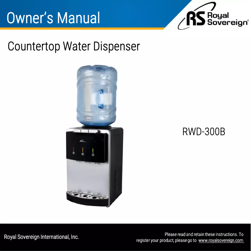 Page n°1 - Manuel utilisateur Royal Sovereign RWD-300B