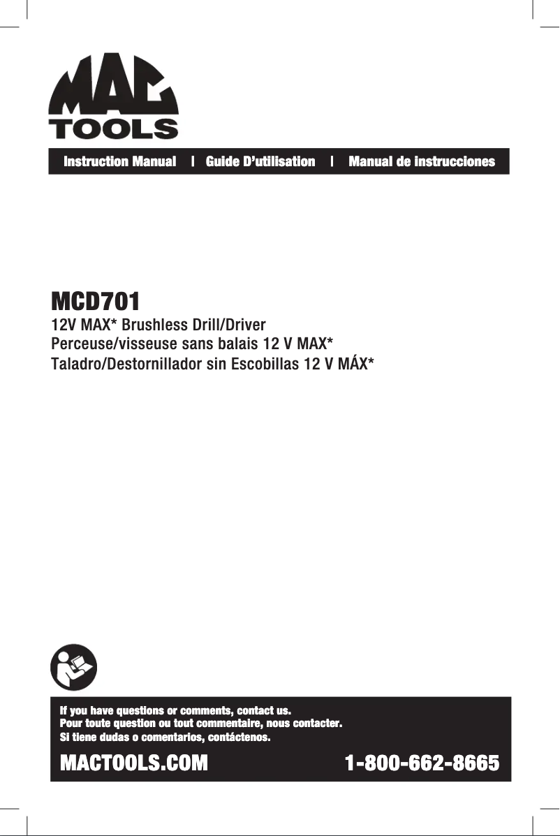 Page n°1 - Manuel utilisateur Mac Tools MCD701