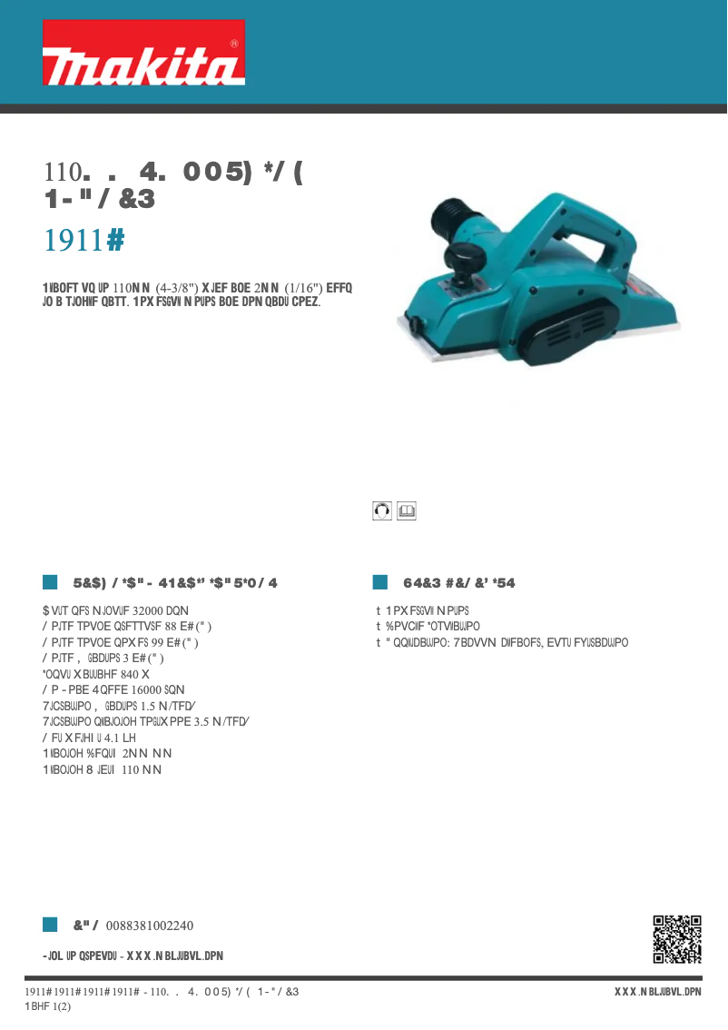 Image de la première page du manuel de l'appareil 1911B